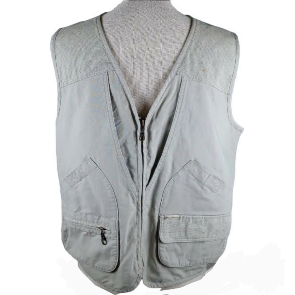 Columbia Vintage Fishing Vest Medium Tan 90s -Multiple Pockets